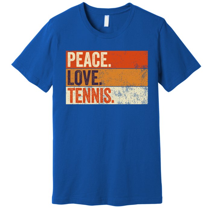 Peace Love Tennis Funny Mother Father Tennis Lover Vintage Gift Premium T-Shirt