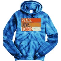 Peace Love Tennis Funny Mother Father Tennis Lover Vintage Gift Tie Dye Hoodie