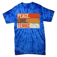 Peace Love Tennis Funny Mother Father Tennis Lover Vintage Gift Tie-Dye T-Shirt