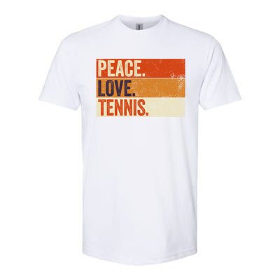 Peace Love Tennis Funny Mother Father Tennis Lover Vintage Gift Softstyle CVC T-Shirt