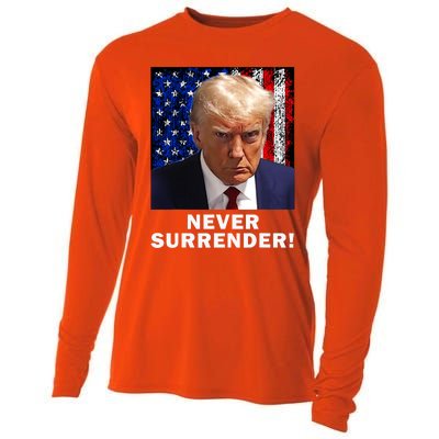 President Legend Trump 2024 Mugshot Never Surrender Cooling Performance Long Sleeve Crew