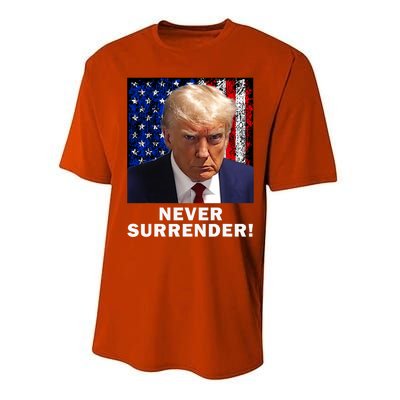 President Legend Trump 2024 Mugshot Never Surrender Performance Sprint T-Shirt