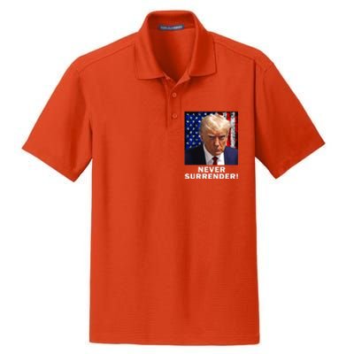 President Legend Trump 2024 Mugshot Never Surrender Dry Zone Grid Polo