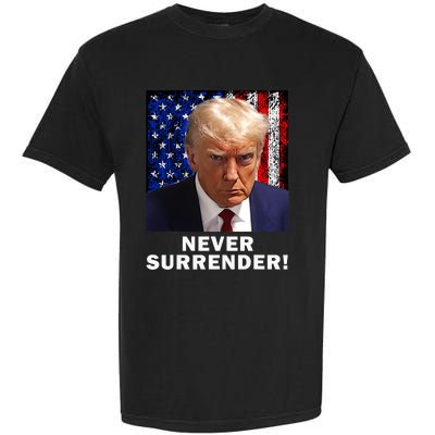 President Legend Trump 2024 Mugshot Never Surrender Garment-Dyed Heavyweight T-Shirt