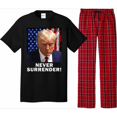 President Legend Trump 2024 Mugshot Never Surrender Pajama Set