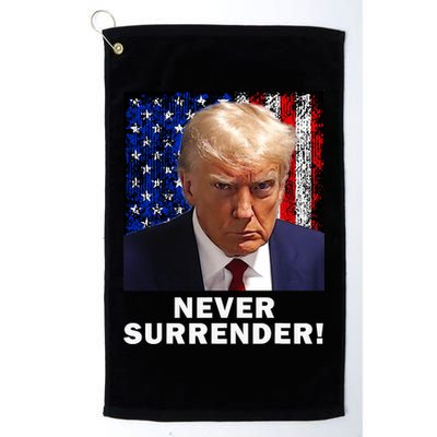 President Legend Trump 2024 Mugshot Never Surrender Golf Towel