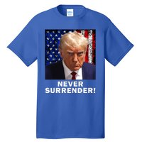 President Legend Trump 2024 Mugshot Never Surrender Tall T-Shirt