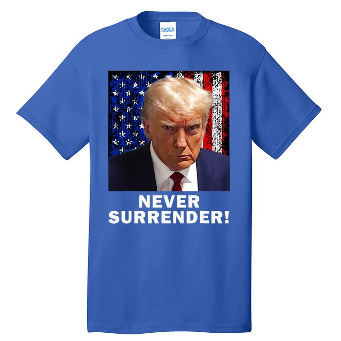 President Legend Trump 2024 Mugshot Never Surrender Tall T-Shirt