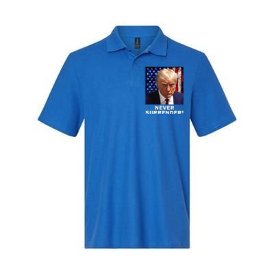 President Legend Trump 2024 Mugshot Never Surrender Softstyle Adult Sport Polo