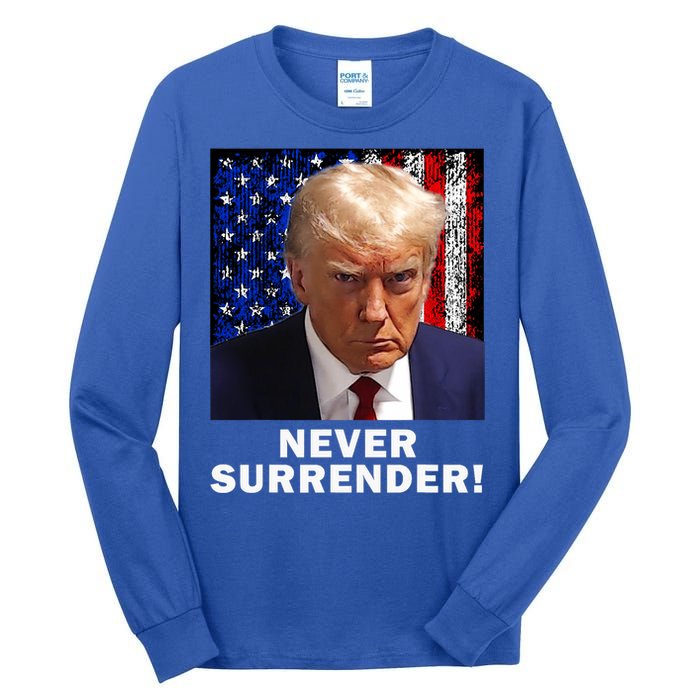 President Legend Trump 2024 Mugshot Never Surrender Tall Long Sleeve T-Shirt