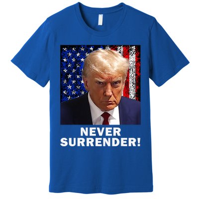 President Legend Trump 2024 Mugshot Never Surrender Premium T-Shirt