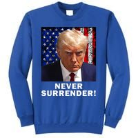 President Legend Trump 2024 Mugshot Never Surrender Tall Sweatshirt