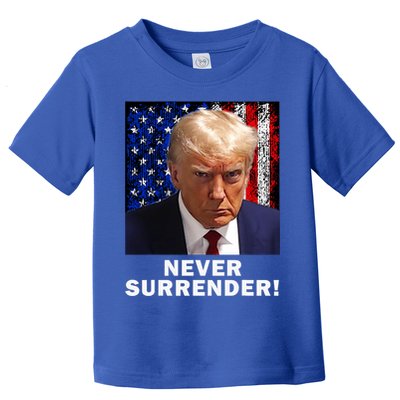 President Legend Trump 2024 Mugshot Never Surrender Toddler T-Shirt