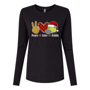 Peace Love Tennis Christmas Tennis Player Xmas Party Cool Gift Womens Cotton Relaxed Long Sleeve T-Shirt