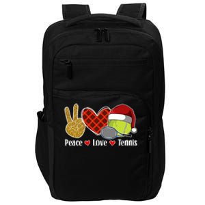 Peace Love Tennis Christmas Tennis Player Xmas Party Cool Gift Impact Tech Backpack