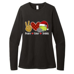 Peace Love Tennis Christmas Tennis Player Xmas Party Cool Gift Womens CVC Long Sleeve Shirt