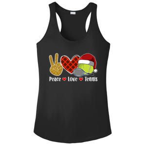 Peace Love Tennis Christmas Tennis Player Xmas Party Cool Gift Ladies PosiCharge Competitor Racerback Tank