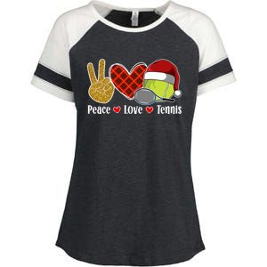 Peace Love Tennis Christmas Tennis Player Xmas Party Cool Gift Enza Ladies Jersey Colorblock Tee