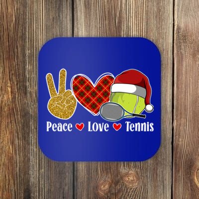 Peace Love Tennis Christmas Tennis Player Xmas Party Cool Gift Coaster