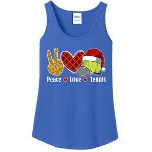 Peace Love Tennis Christmas Tennis Player Xmas Party Cool Gift Ladies Essential Tank