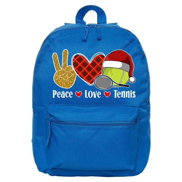 Peace Love Tennis Christmas Tennis Player Xmas Party Cool Gift 16 in Basic Backpack