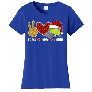 Peace Love Tennis Christmas Tennis Player Xmas Party Cool Gift Women's T-Shirt