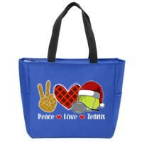 Peace Love Tennis Christmas Tennis Player Xmas Party Cool Gift Zip Tote Bag