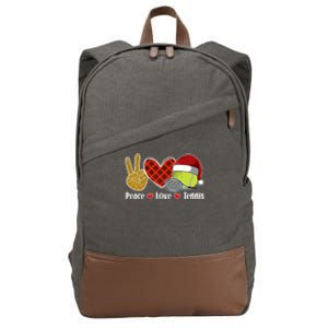 Peace Love Tennis Christmas Tennis Player Xmas Party Cool Gift Cotton Canvas Backpack