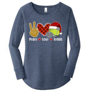 Peace Love Tennis Christmas Tennis Player Xmas Party Cool Gift Women's Perfect Tri Tunic Long Sleeve Shirt