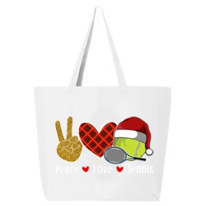 Peace Love Tennis Christmas Tennis Player Xmas Party Cool Gift 25L Jumbo Tote