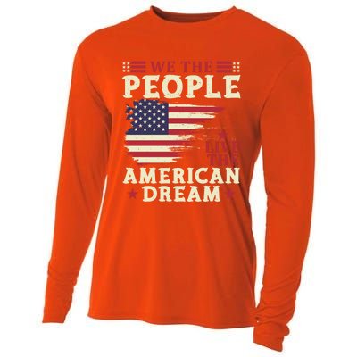 People Live The American Dream July 4 Fourth Of July Gift Cooling Performance Long Sleeve Crew