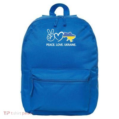 Peace Love Ukraine Ukrainian Flag Stop War 16 in Basic Backpack