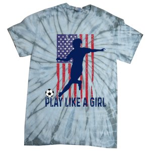 Play Like USA Flag Football Team  Game Goal Soccer Tie-Dye T-Shirt