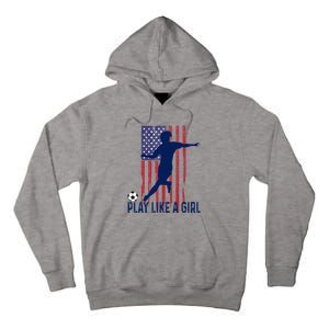 Play Like USA Flag Football Team  Game Goal Soccer Tall Hoodie