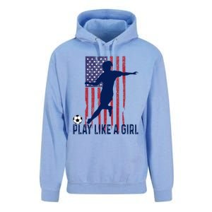 Play Like USA Flag Football Team  Game Goal Soccer Unisex Surf Hoodie