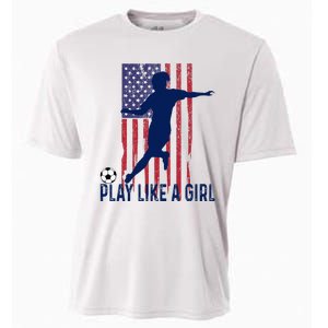 Play Like USA Flag Football Team  Game Goal Soccer Cooling Performance Crew T-Shirt