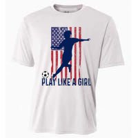 Play Like USA Flag Football Team  Game Goal Soccer Cooling Performance Crew T-Shirt