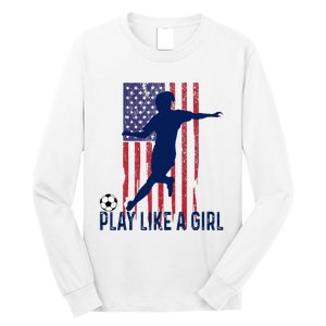 Play Like USA Flag Football Team  Game Goal Soccer Long Sleeve Shirt