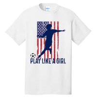 Play Like USA Flag Football Team  Game Goal Soccer Tall T-Shirt