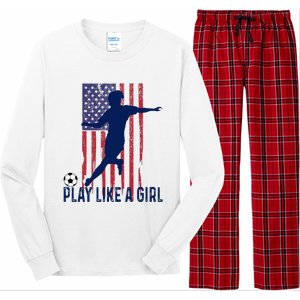 Play Like USA Flag Football Team  Game Goal Soccer Long Sleeve Pajama Set