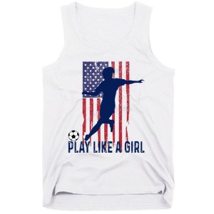 Play Like USA Flag Football Team  Game Goal Soccer Tank Top