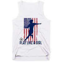 Play Like USA Flag Football Team  Game Goal Soccer Tank Top