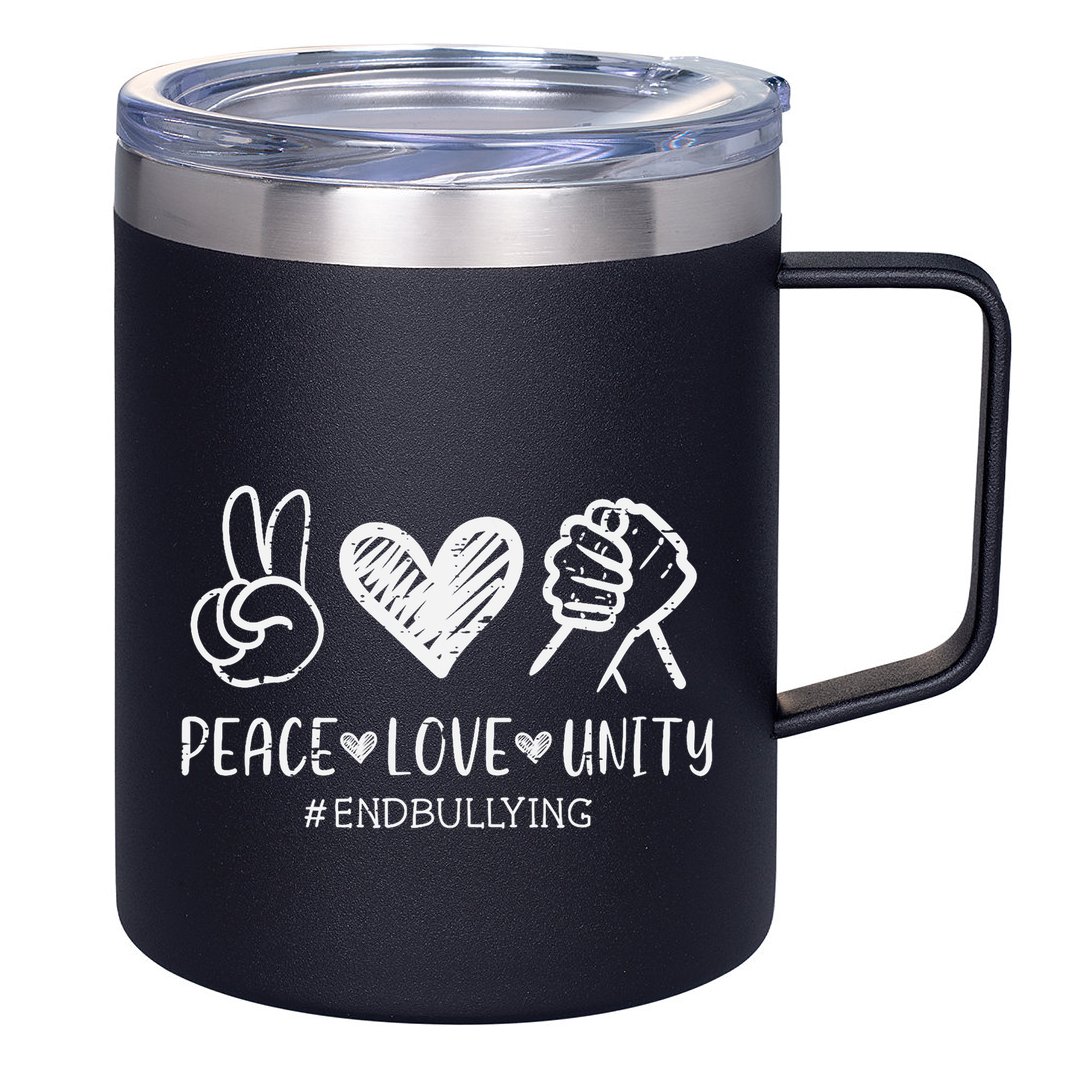Peace Love Unity Orange Anti Bullying Unity Day Kids 12oz Stainless Steel Coffee Mug