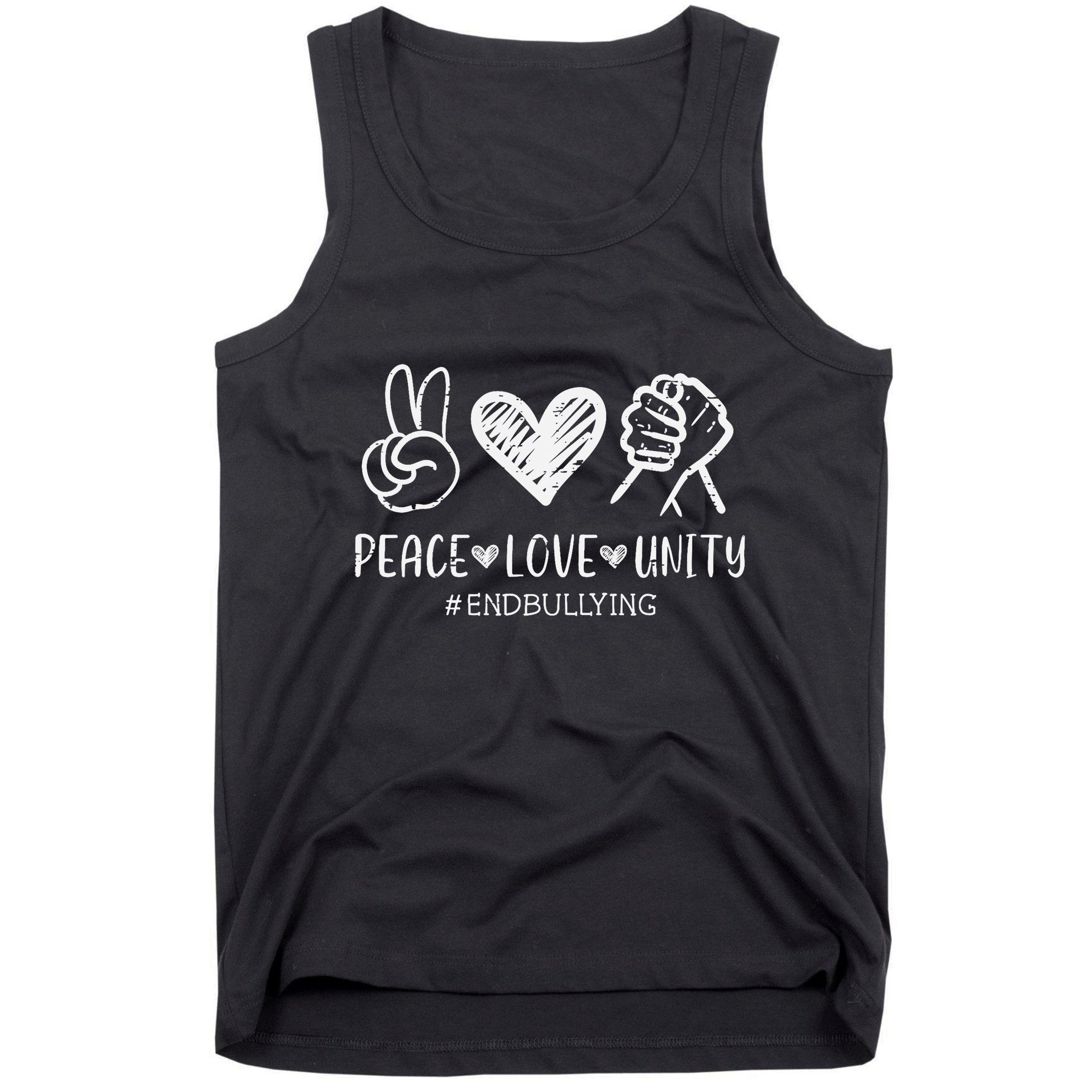 Peace Love Unity Orange Anti Bullying Unity Day Kids Tank Top