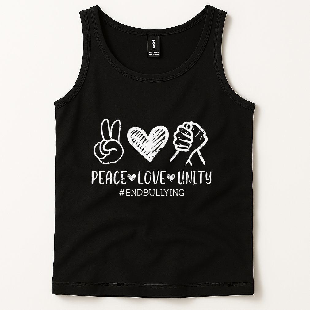 Peace Love Unity Orange Anti Bullying Unity Day Kids Tank Top