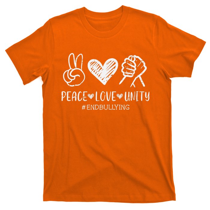 Peace Love Unity Orange Anti Bullying Unity Day Kids T-Shirt