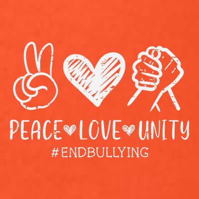 Peace Love Unity Orange Anti Bullying Unity Day Kids T-Shirt