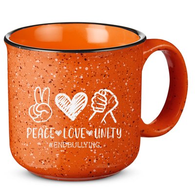 Peace Love Unity Orange Anti Bullying Unity Day Kids 15oz Campfire Ceramic Mug