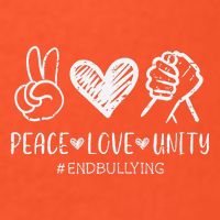 Peace Love Unity Orange Anti Bullying Unity Day Kids Kids T-Shirt