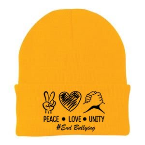 Peace Love Unity Day Orange Be Kind Equality Anti Bullying Gift Knit Cap Winter Beanie